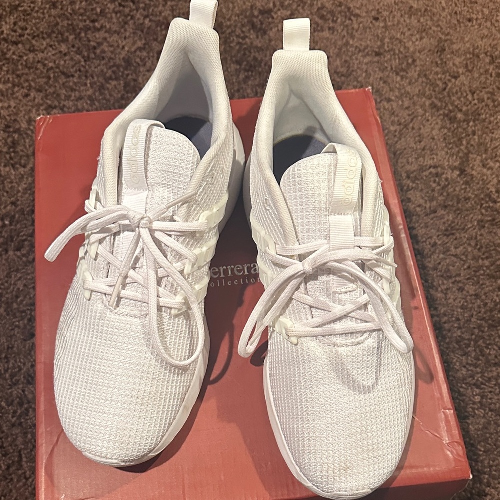 Adidas Men's White Mesh Sneakers